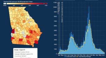 조지아 하루 감염자 1만명 육박 ‘충격’