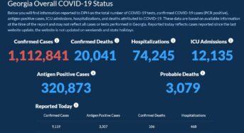 조지아 코로나 사망자 2만명 넘었다