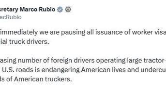 외국인 트럭 운전사 비자 발급 전면 중단